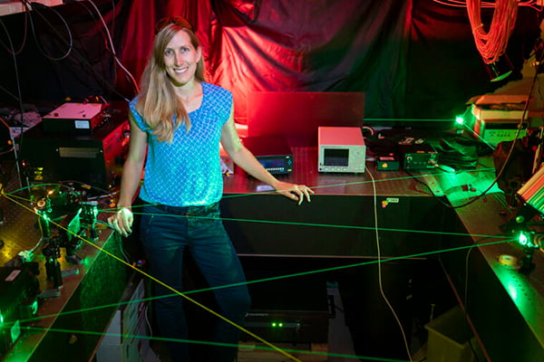 WashU Alumna Jennifer Dionne, BS '03, has found a way to see our world on the nano- and molecular scale. Her work earned her a 2019 Alan T. Waterman Award. Photo by Tony Avelar