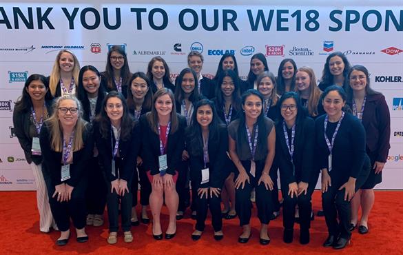 More than 30 members of WashU's SWE chapter attended the organization's annual conference in Minneapolis. Photo courtesy WashU SWE