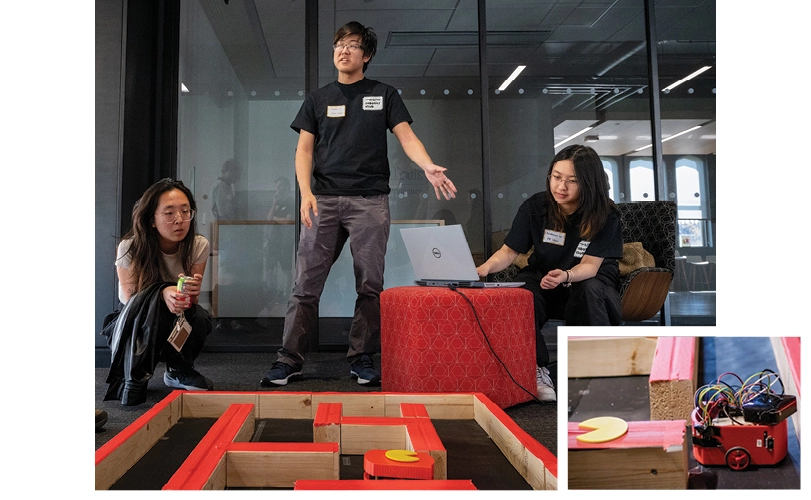 Joshua Cheng and Kathleen Weng describe the autonomous PacBot robot